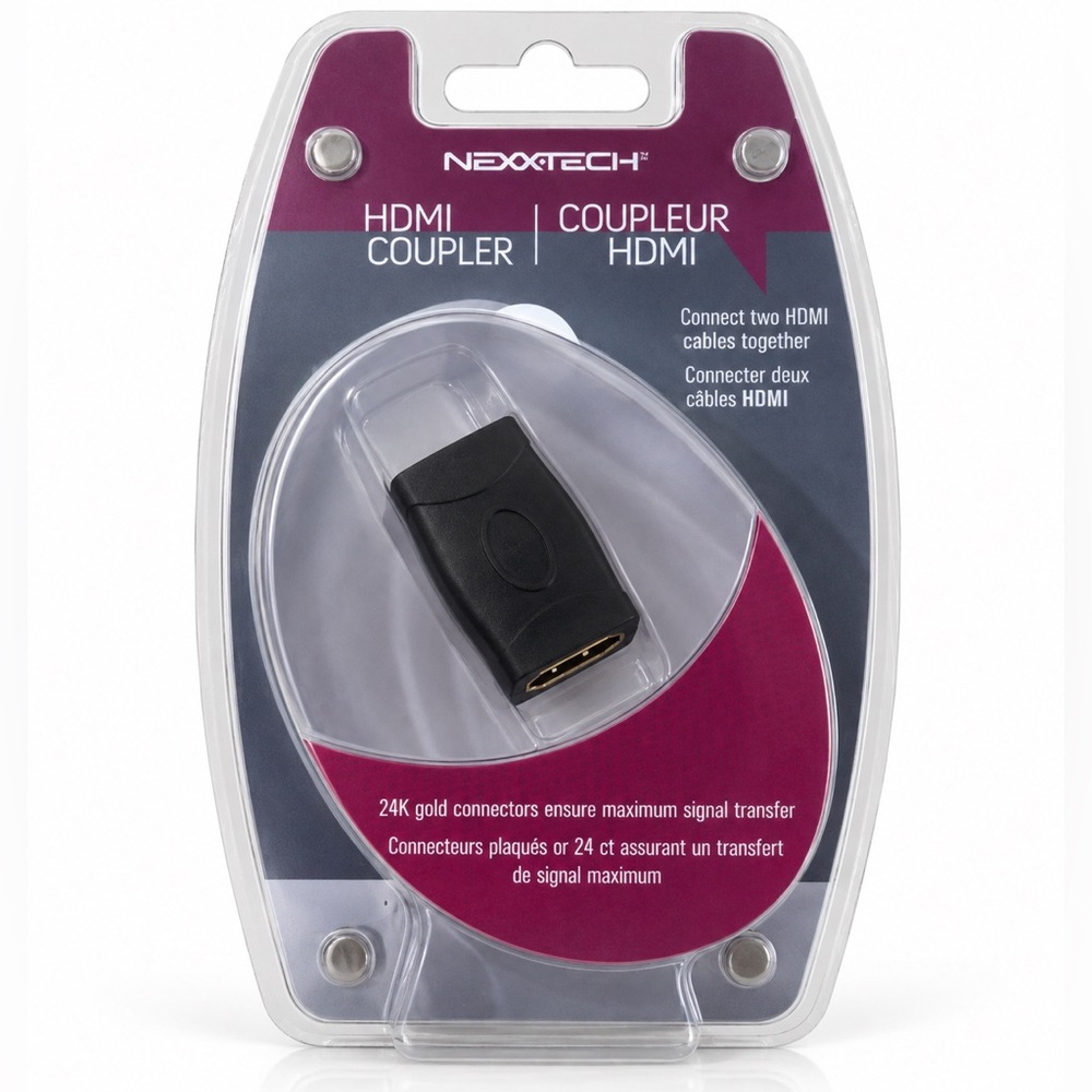 Nexxtech HDMI Female to Female Coupler Adapter 24K Gold Connectors New Sealed